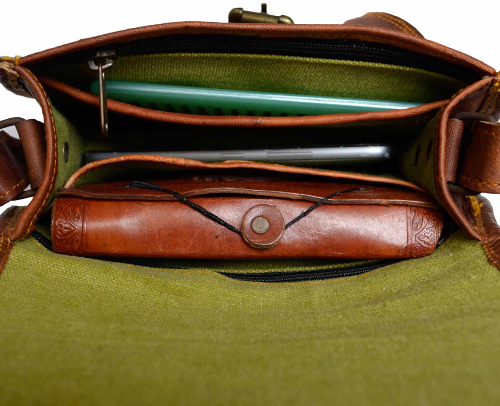 Genuine Leather Womens Sling Cross body Purse Saddle Brown Bag